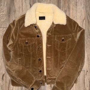 Saint Laurent Tan Corduroy Jacket with Cream Lining YSL